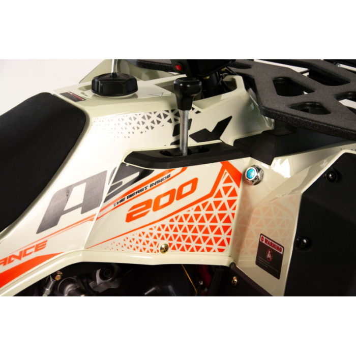 ATV Asix Magnum EEC 200cc, roti 10 inch, 1+1 viteze, cutie spate, inregistrabil T3B, culoare alb/portocaliu [5]