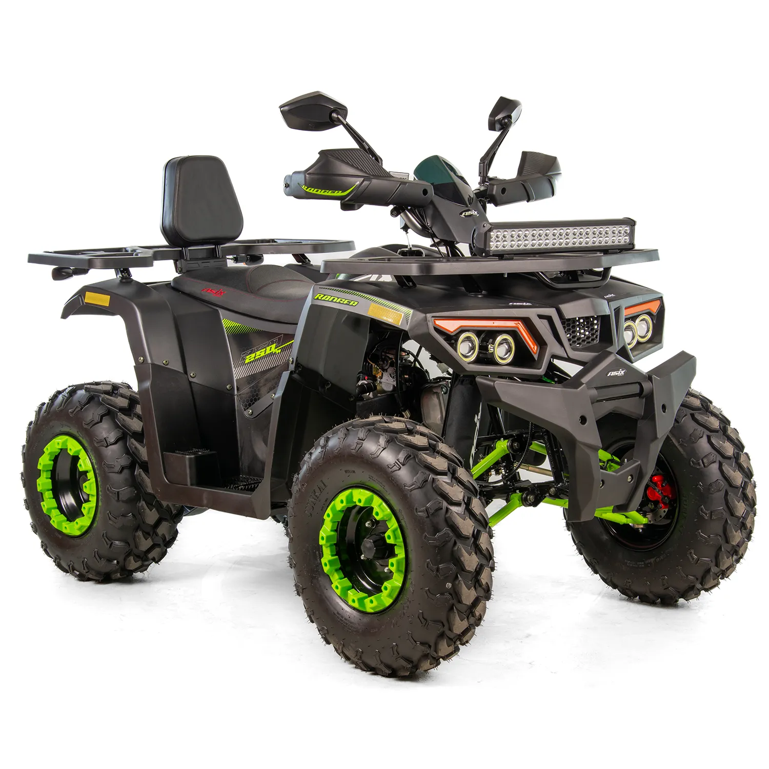 ATV Asix Ranger 250cc, roti 10 inch,1+1 viteze, jante tabla, culoare negru verde