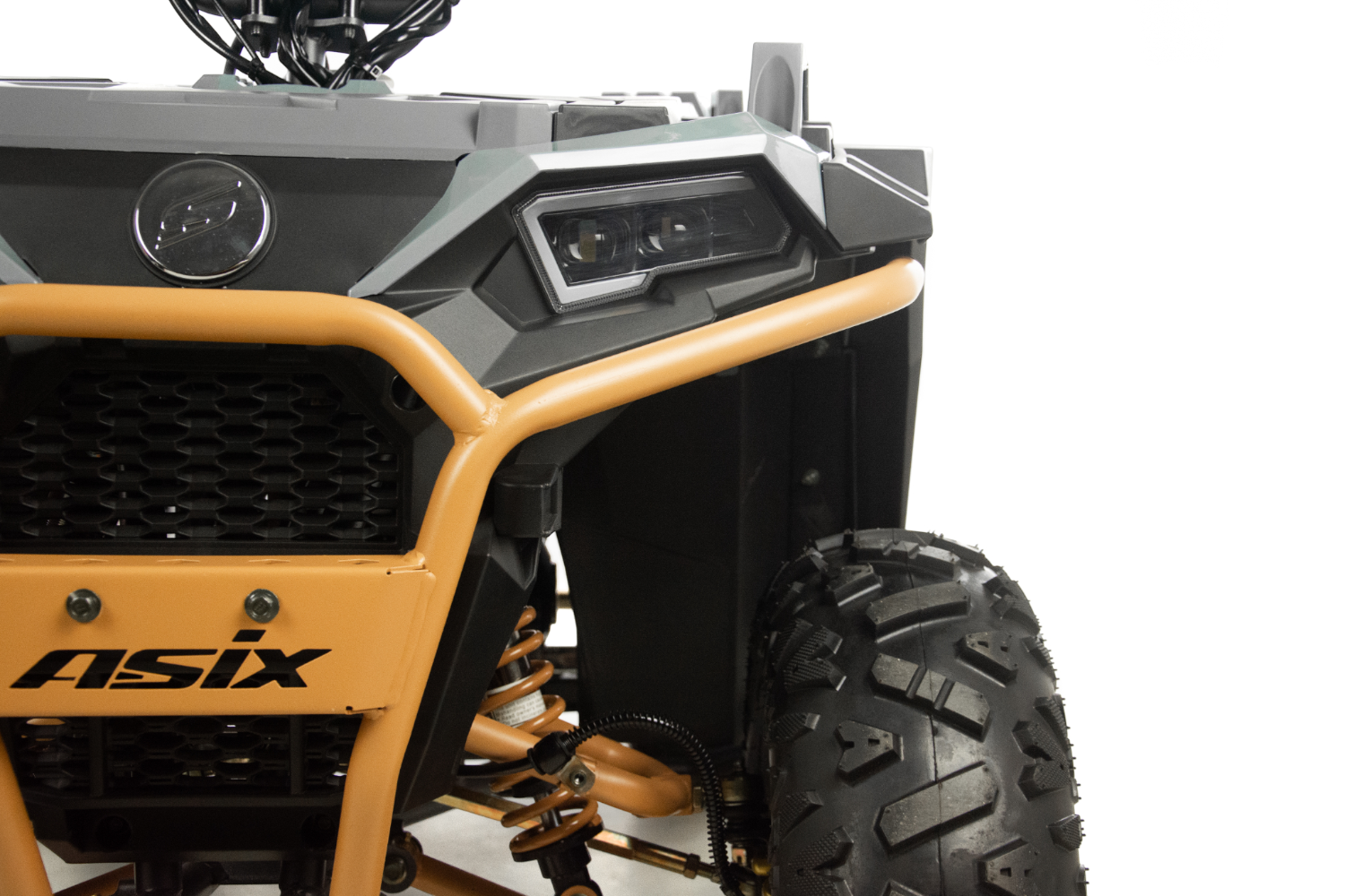 Atv copii Asix Grizzly 125cc, roti 8 inch, 3+1 viteze, culoare alb/portocaliu [31]