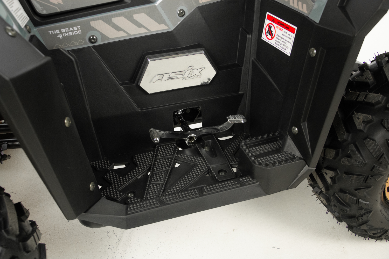 Atv copii Asix Grizzly 125cc, roti 8 inch, 3+1 viteze, culoare alb/portocaliu [11]