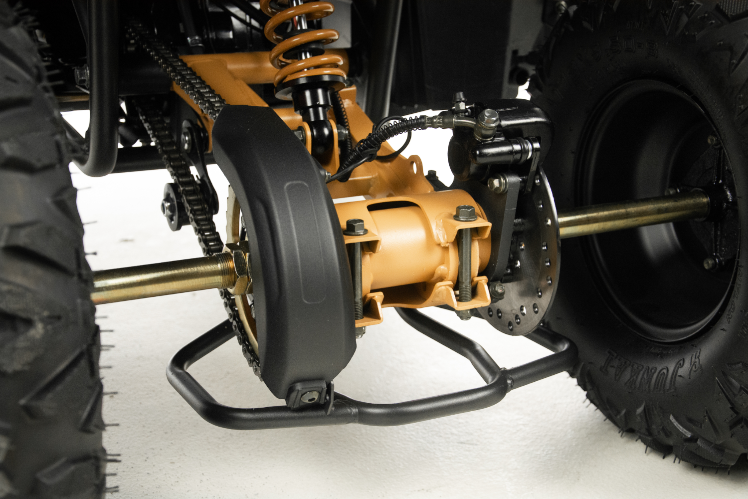 Atv copii Asix Grizzly 125cc, roti 8 inch, 3+1 viteze, culoare alb/portocaliu [26]