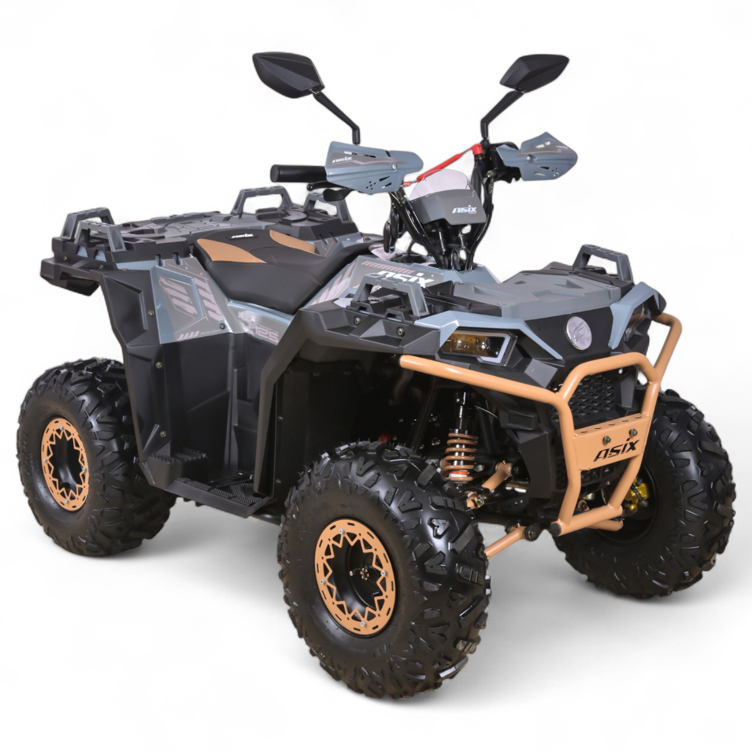 Atv copii Asix Grizzly 125cc, roti 8 inch, 3+1 viteze, culoare gri/maro [3]