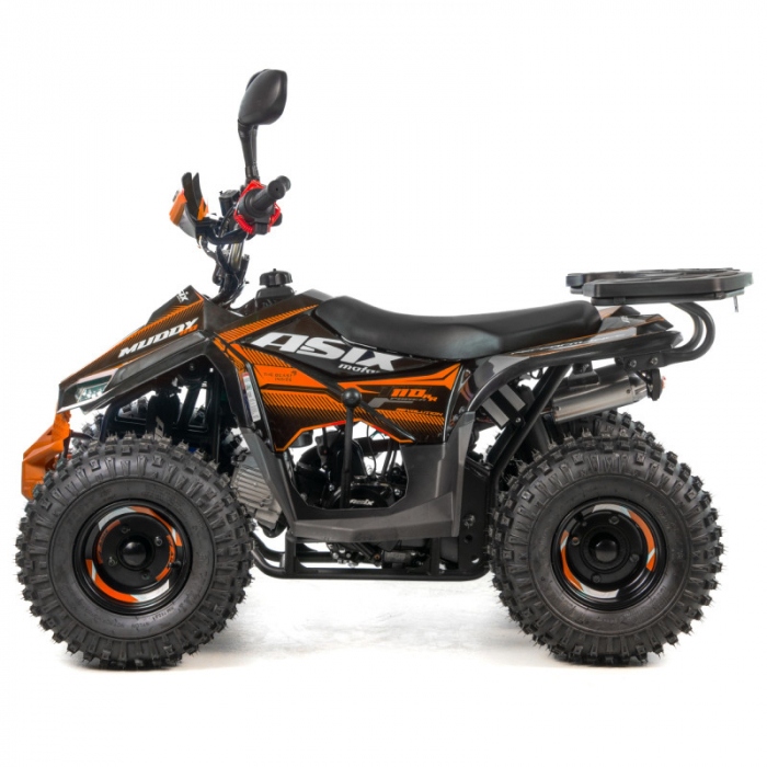 Atv copii Asix Muddy A2 110cc, roti 7 inch, 1+1 viteze, culoare negru/portocaliu [2]