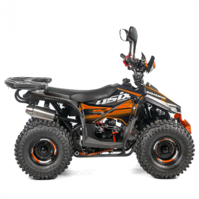 Atv copii Asix Muddy A2 110cc, roti 7 inch, 1+1 viteze, culoare negru/portocaliu [5]