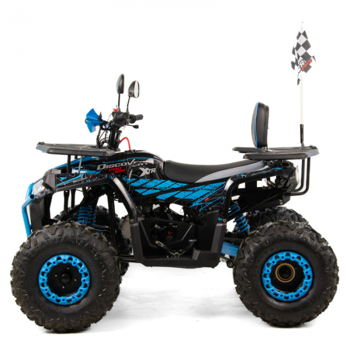 Atv copii XTR 018/8 Pro Discovery, roti 8 inch, 125cc, 4 timpi, 3+1, pornire electrica, culoare negru/albastru [5]