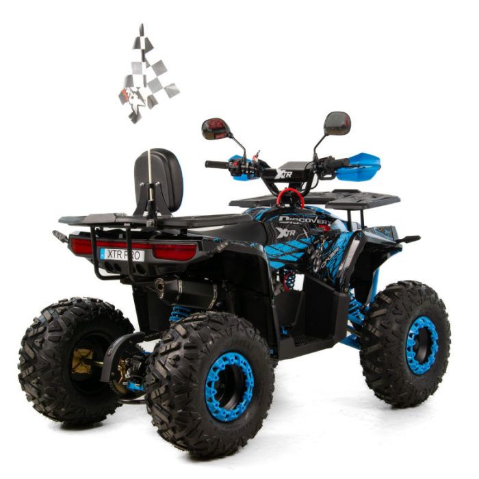 Atv copii XTR 018/8 Pro Discovery, roti 8 inch, 125cc, 4 timpi, 3+1, pornire electrica, culoare negru/albastru [3]
