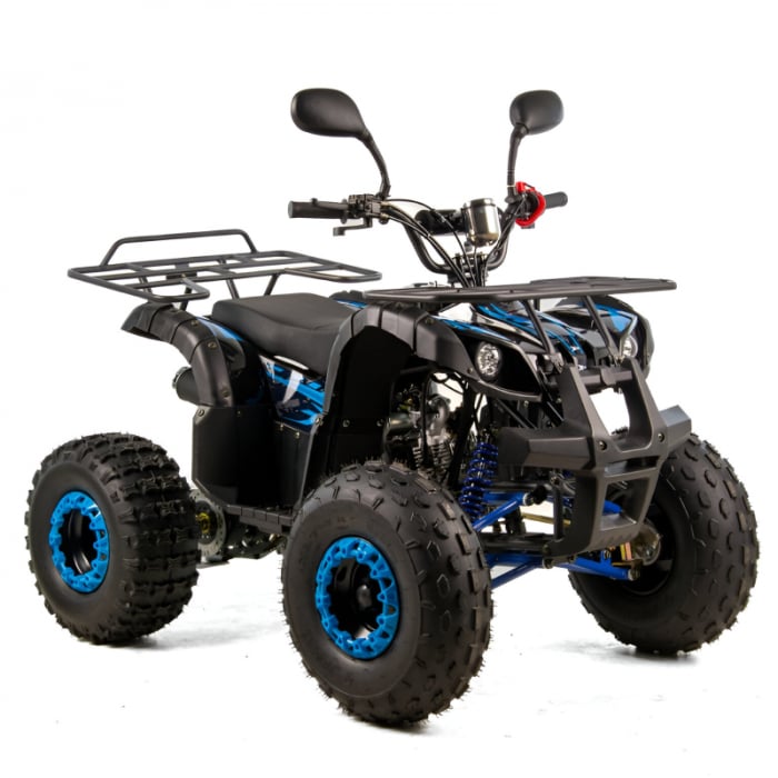 Atv copii XTR 006 Phyton, roti 8 inch, 125cc, 4 timpi, 3+1, pornire electrica, culoare negru albastru