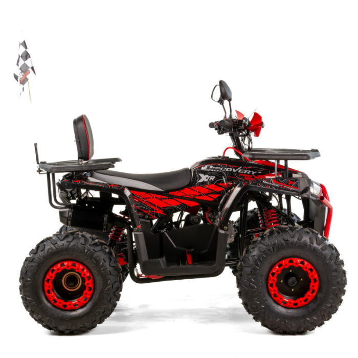 Atv copii XTR 018/8 Pro Discovery, roti 8 inch, 125cc, 4 timpi, 3+1, pornire electrica, culoare negru/rosu [5]