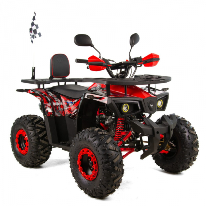 ATV XTR Pro FireShot 002, roti 8 inch, 125cc, 3+1 viteze, culoare negru rosu