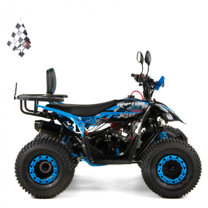 ATV XTR Pro Raptor 016, roti 8 inch, 125cc, 1+1 viteze, culoare negru/albastru [2]