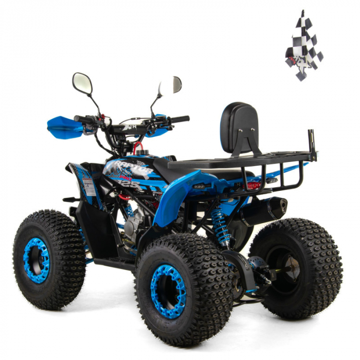ATV XTR Pro Raptor 016, roti 8 inch, 125cc, 1+1 viteze, culoare negru/albastru [4]