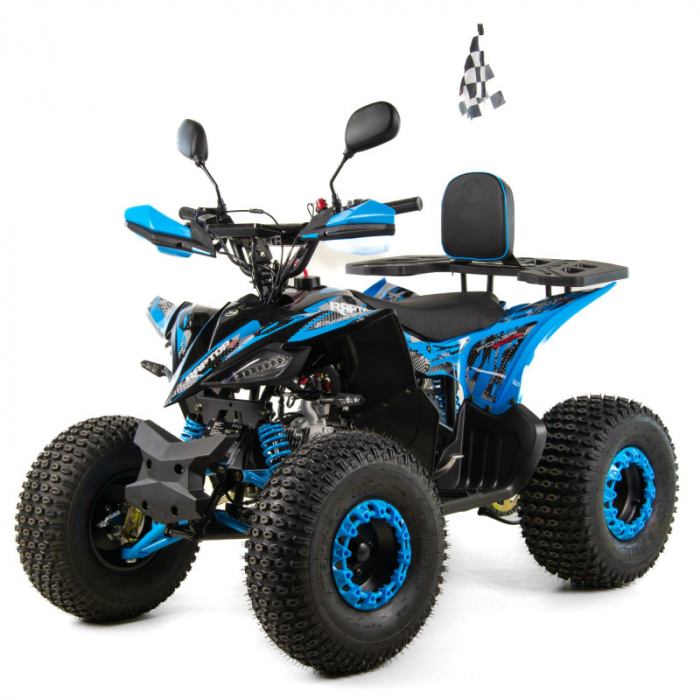 ATV XTR Pro Raptor 016, roti 8 inch, 125cc, 1+1 viteze, culoare negru/albastru [6]