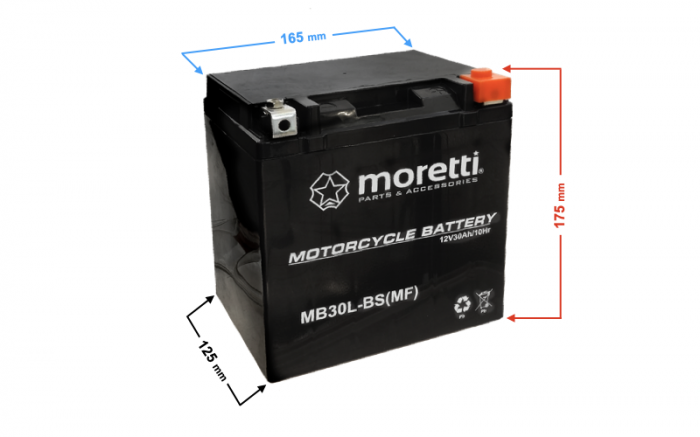Baterie ATV Cf Moto, AGM (YTX30L-BS) MB30L-BS, 12V, 30Ah [2]