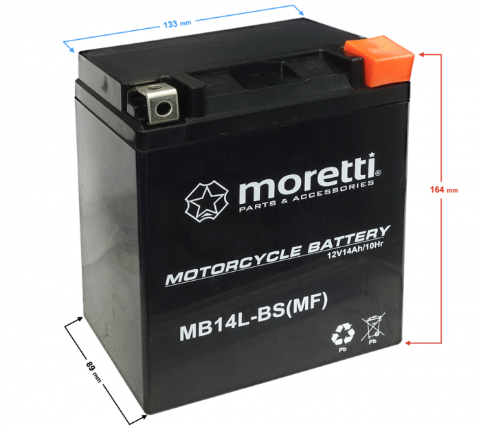 Baterie moto/atv AGM 12v, 14ah, Gel, MB14L-BS MF [2]