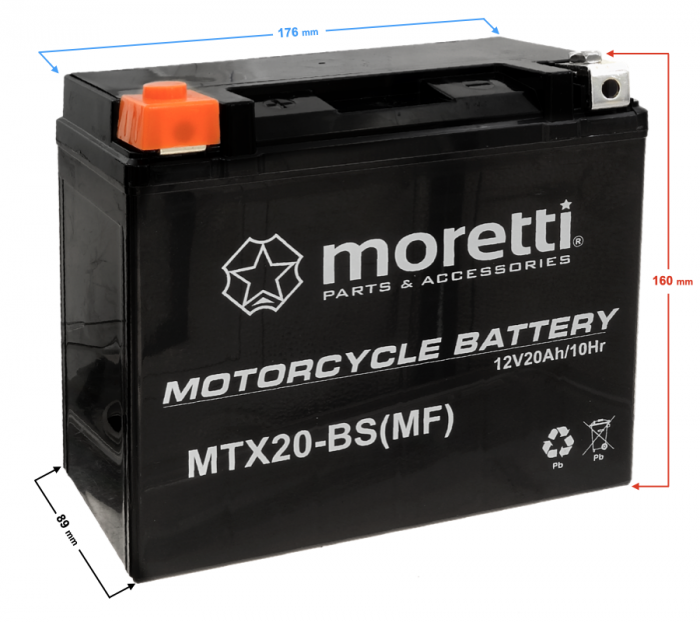 Baterie moto/atv AGM 12v, 20ah, Gel, MTX20-BS [2]