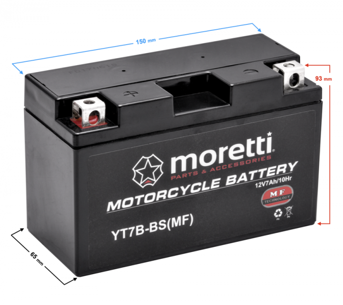 Baterie moto/atv AGM 12v, 7ah, Gel, MT7B-BS [2]