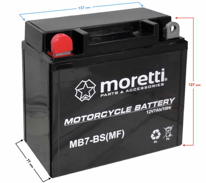 Baterie moto/atv (Gel) MB7-BS/12N7-3A, 12V AGM [2]