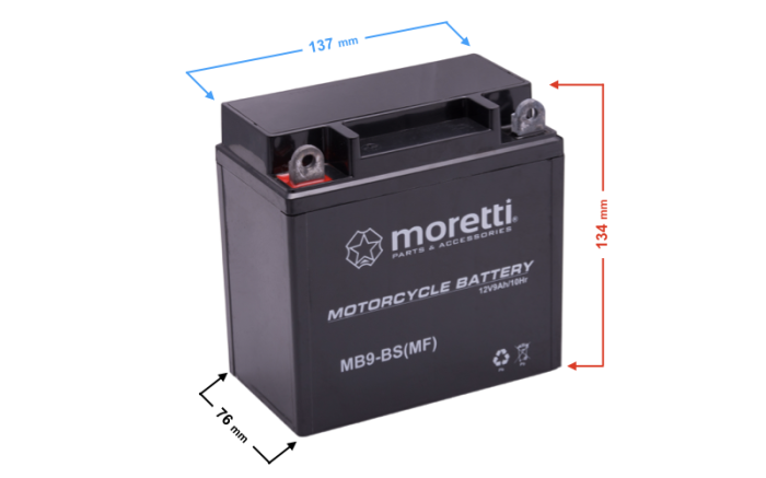 Baterie moto (Gel) MB9-BS (YB9-B) 12v 9ah