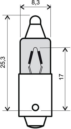 Bec alb semnalizare 12V23W 180gr