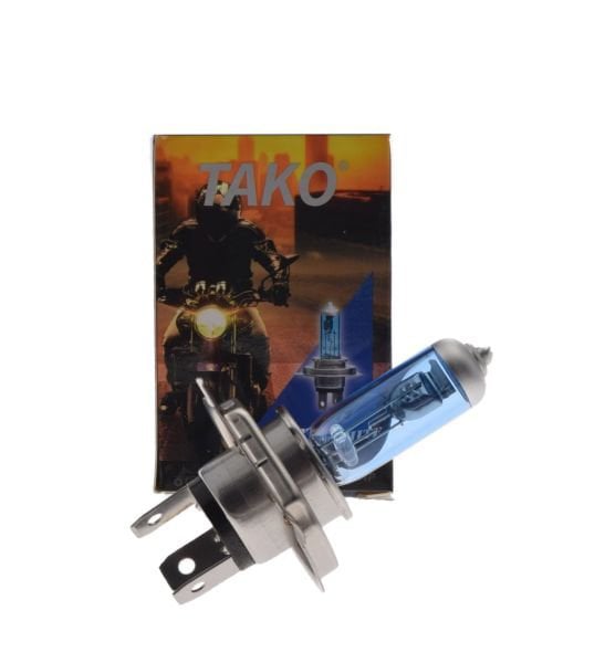 Bec auto moto atv 12V 35 35W H4 HS1 P43T, lumina albastra