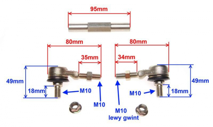Bieleta completa ATV 110 cc 10mm [2]