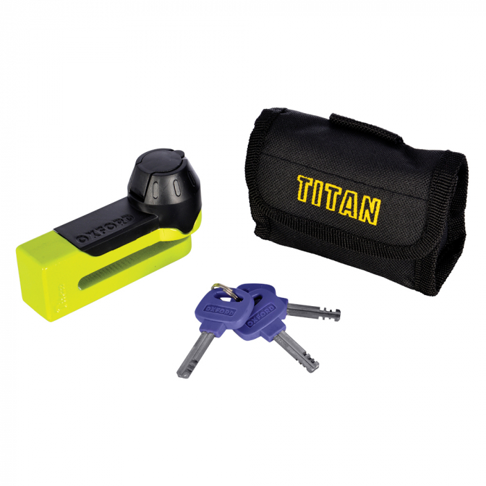 Blocaj disc frana Oxford Titan, galben, saculet depozitare, bolt (10mm) [3]