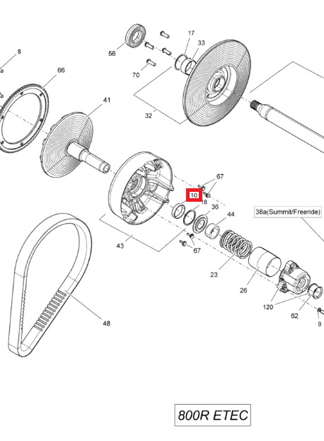 Bucsa variator de conducere Ski-Doo