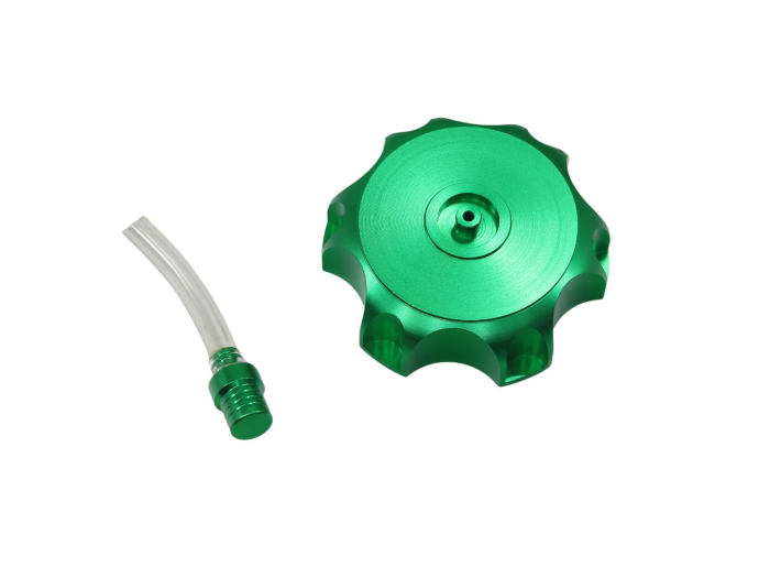 Buson rezervor cu filet si aerisitor, din metal, culoare verde