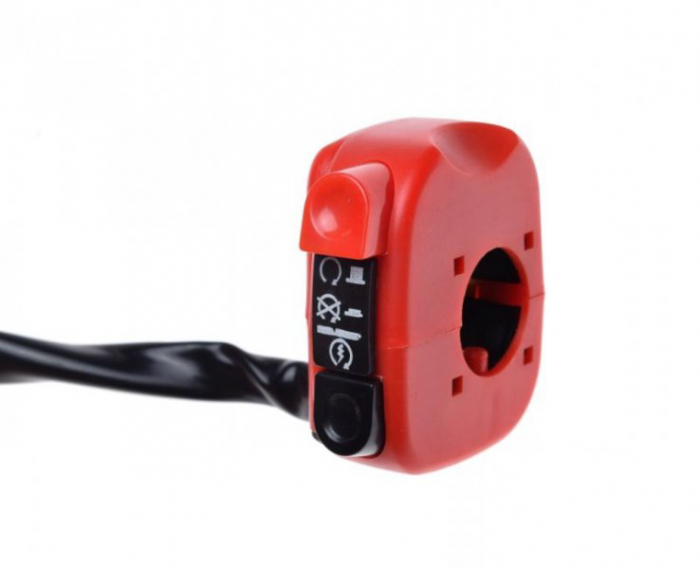 Buton pornit - oprit moto&atv, WM, culoare rosu [2]