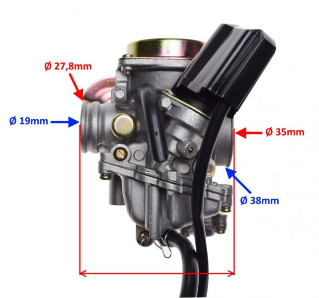 Carburator 4T, capac metal la membrana, diametrul clapetei 16.5mm [2]