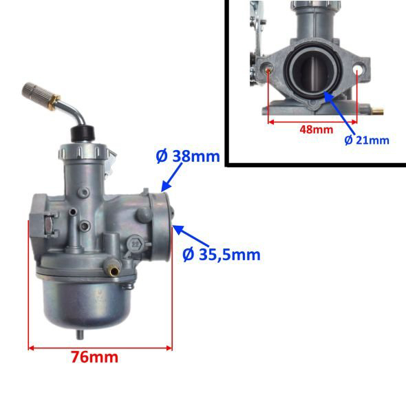 Carburator 4T Jet 90, soc cu cablu, diametrul clapetei 18mm [2]