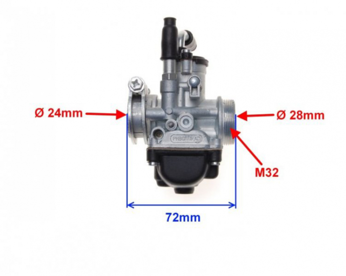 Carburator  Aprilia Rieju Yamaha Peugeot Am6 PHBG 17, diametrul clapetei 22mm [2]