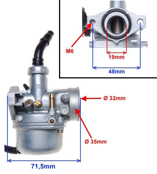 Carburator ATV 110cc WM, soc cu clapeta [2]