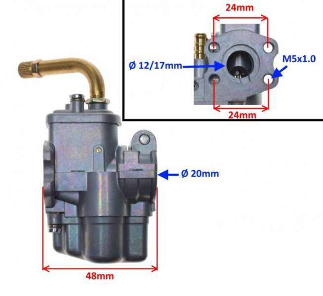 Carburator Hercules, Ktm, Puch Bing, diametrul clapetei 14.4mm [2]