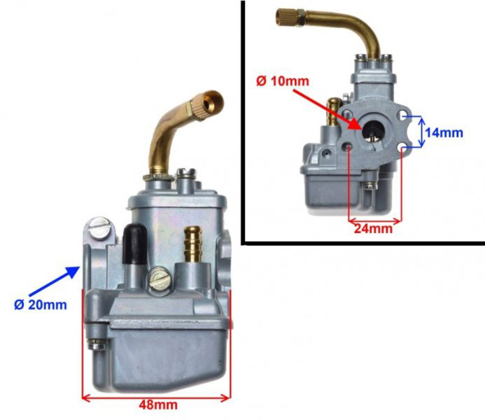 Carburator Hercules, KTM, Puch, Sachs, siber diametru 10mm [2]