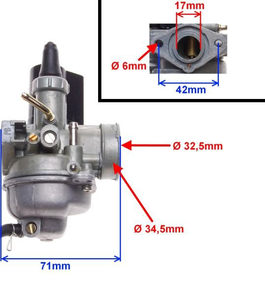 Carburator Honda Dio / Bali / X8R, 50cc, soc electric, diametru clapeta 13mm [2]