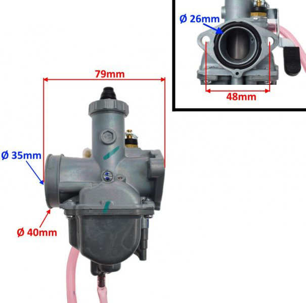 Carburator Lifan 125/150Cc minicross, diametrul clapetei 20.4mm [2]
