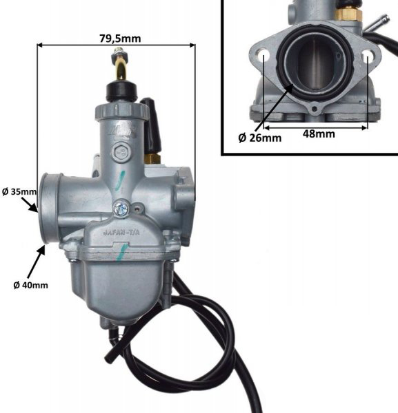 Carburator Lifan 125/150cc soc cu cablu, diametru clapetei: 20.4mm [2]