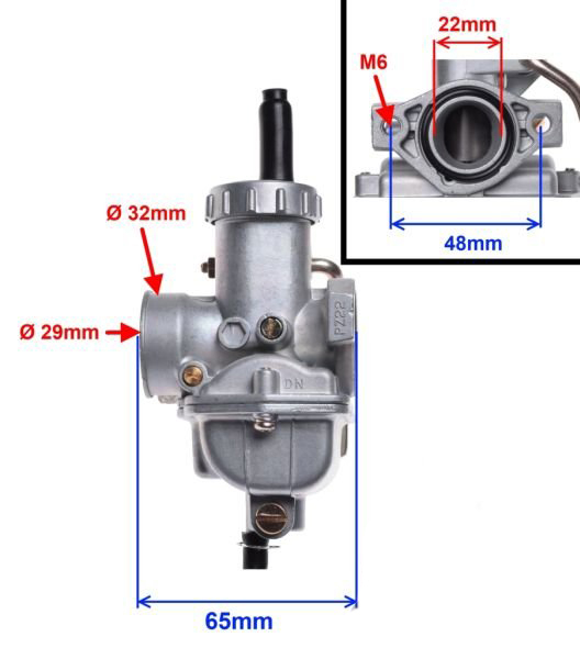 Carburator minicross 4T Pz 22 50-110cc, diametrul clapetei 17mm [5]
