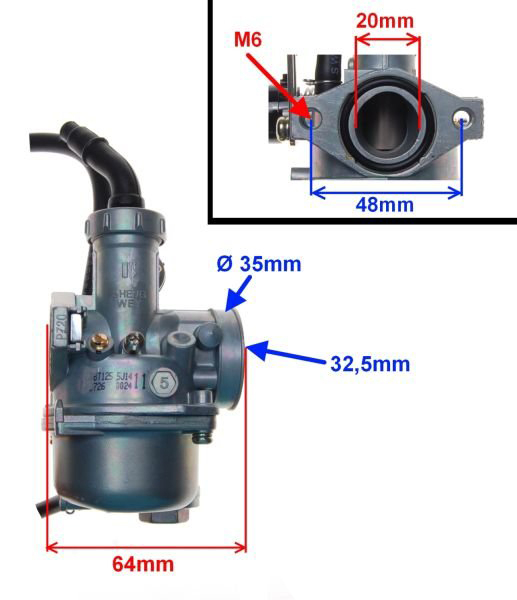 Carburator motor 154Fmi, diametrul clapetei 18mm [2]