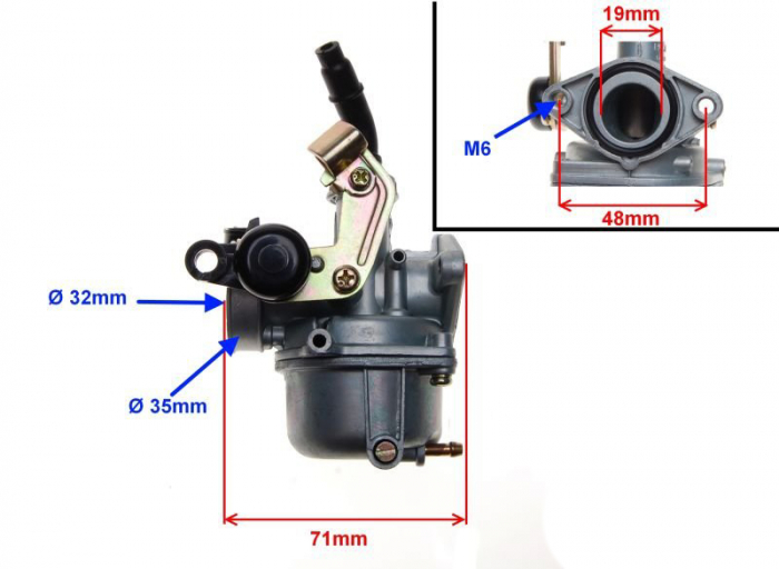 Carburator Py-5 soc cu cablu, diametrul clapetei 15mm [2]