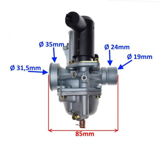 Carburator soc electric, Focus, F-ACT, CPI Hussar, china 2T, diametru clapeta 15.5mm [2]