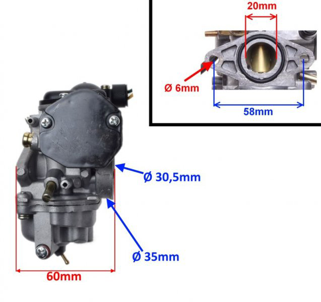 Carburator Suzuki AD ,Katana, Aprilia SR LC, diametrul clapetei 14.9mm [2]