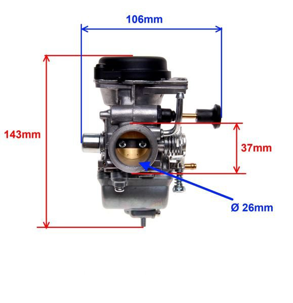 Carburator Thunder 125, diametrul clapetei 25mm, duza principala: 1.05 [2]