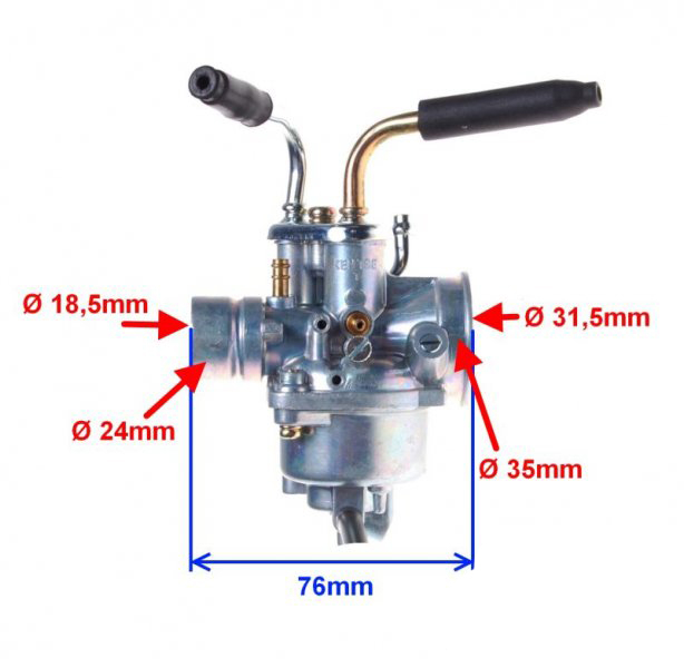 Carburator Yamaha Jog, scuter china 2T, soc manual, diametru clapeta 13,4 [4]