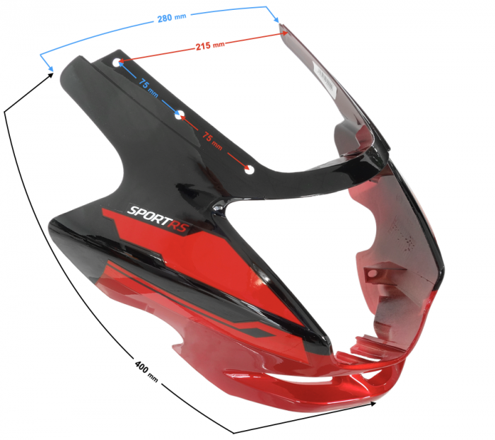 Carena fata Barton Sprint RS, culoare negru/rosu [3]
