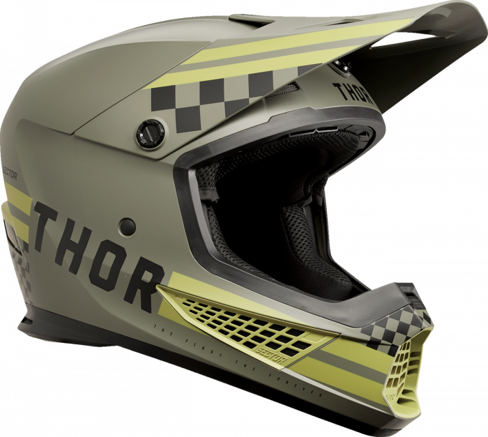 Casca cross atv Thor Sector 2 Carve, culoare army negru, marime L