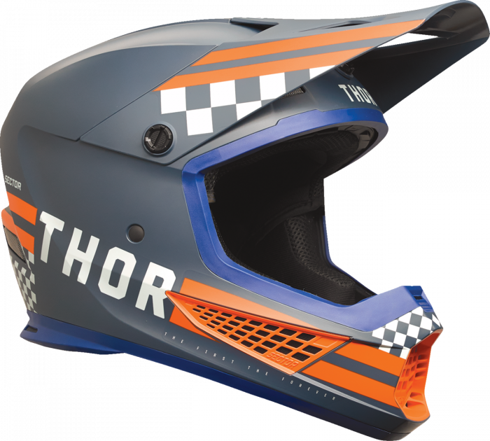 Casca cross atv Thor Sector 2 Carve, culoare bleumarin portocaliu, marime L