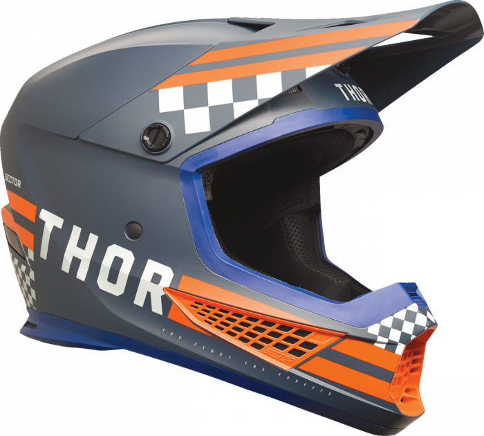 Casca cross atv Thor Sector 2 Carve, culoare bleumarin portocaliu, marime XL