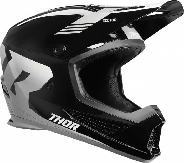 Casca cross atv Thor Sector 2 Carve, culoare negru alb, marime L